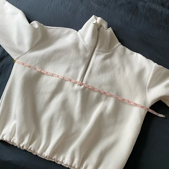 Club Monaco Funnel Neck Sweatshirt in Egret - Picture 6 of 15